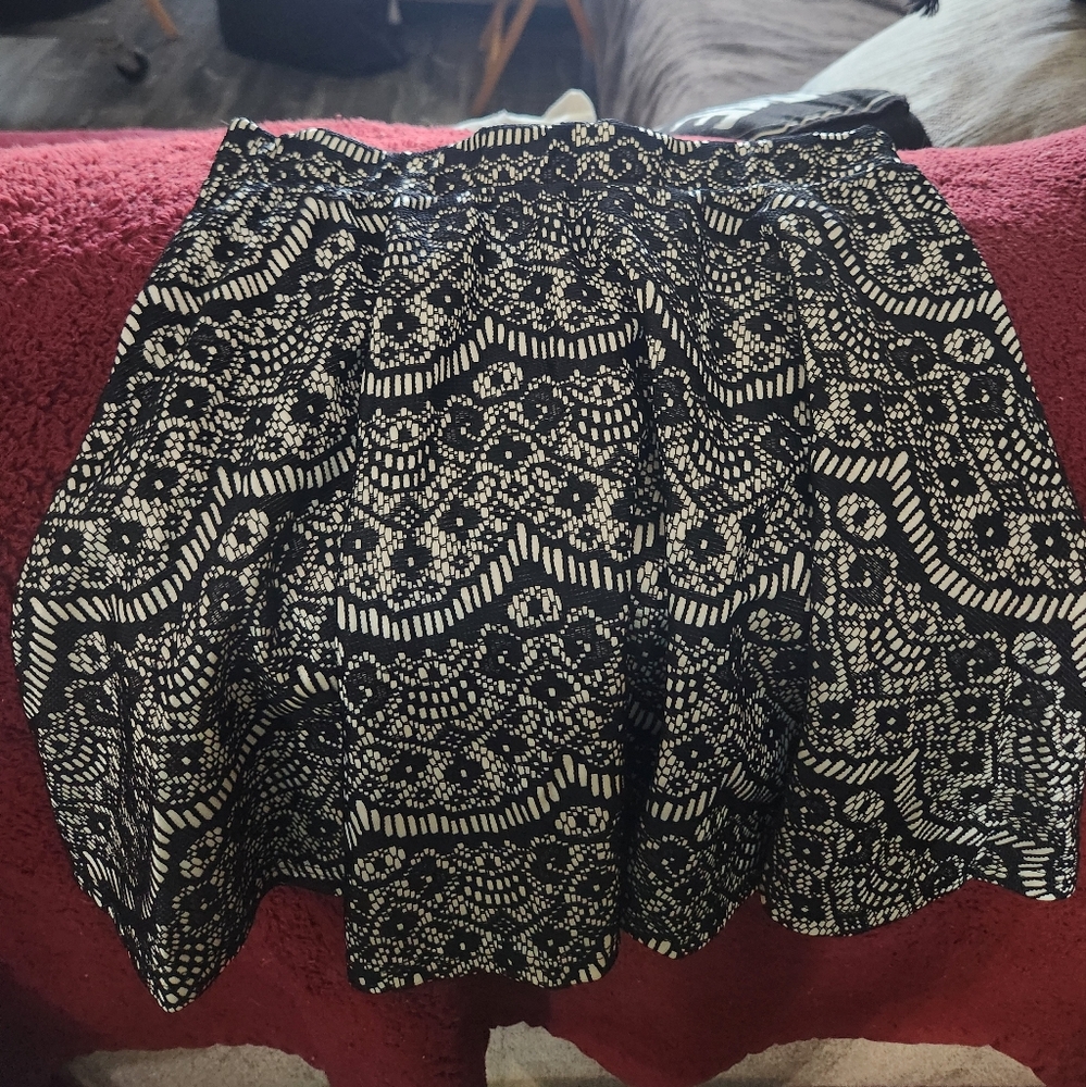 Elegant Black and White Lace Skirt